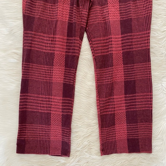 Land’s End Red Burgundy Plaid Sport Knit High Rise
Elastic Waist Pull On Pants - Picture 5 of 11